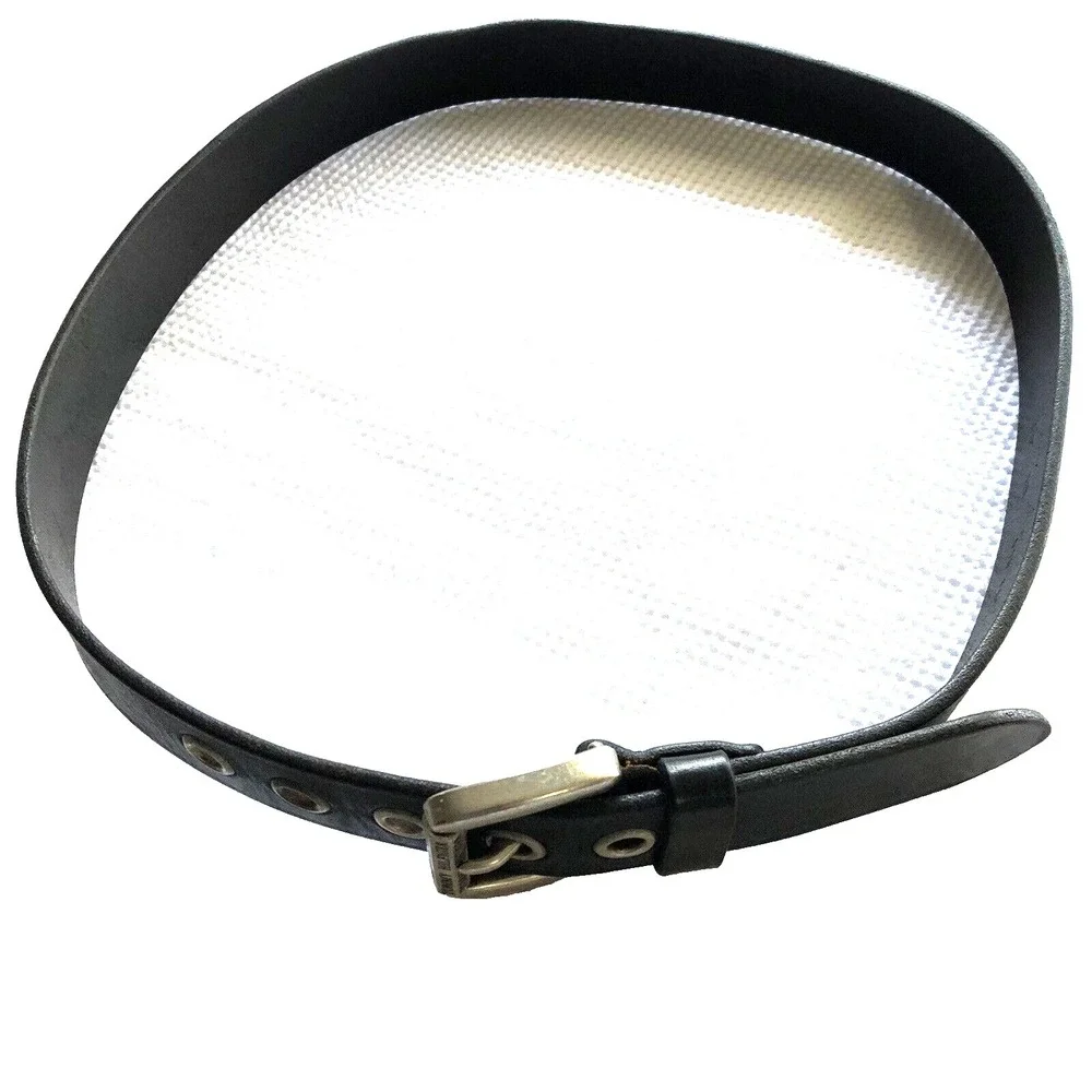 Tommy Hilfiger Men's Belt 36‎ Black Genuine Leather Metal Gromit's Buckle Grunge